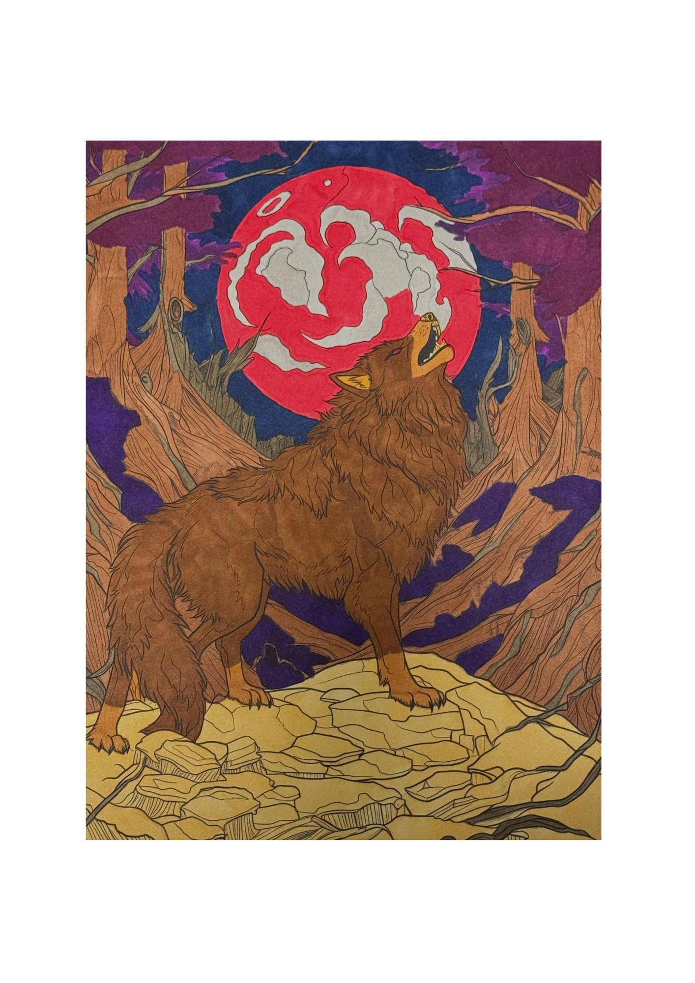 Crimson Howl Art Print